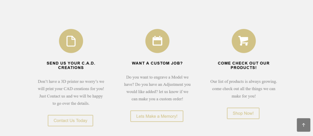 Maine 3D Prints services page website concept