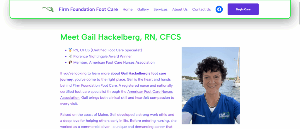 Firm Foundation Foot Care About page