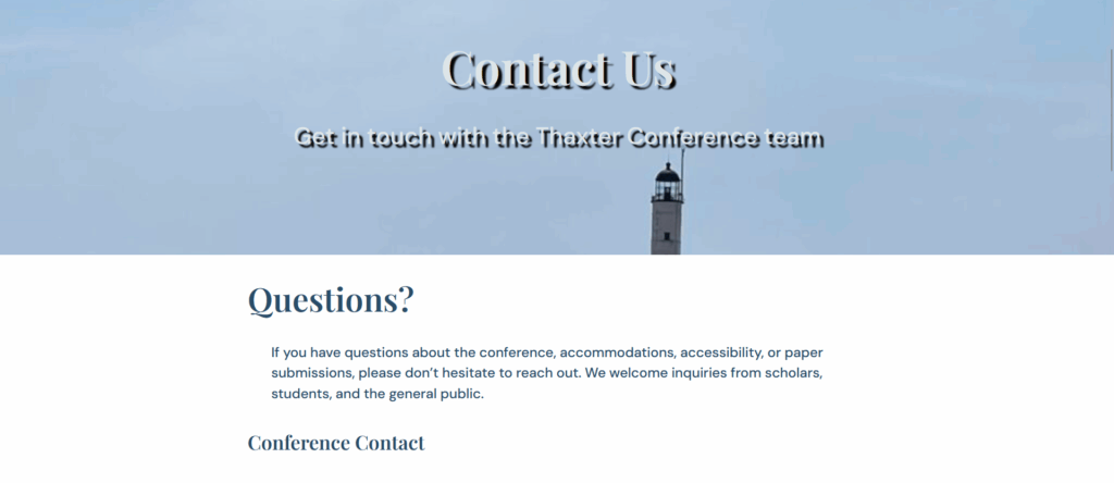 Thaxter Conference contact page