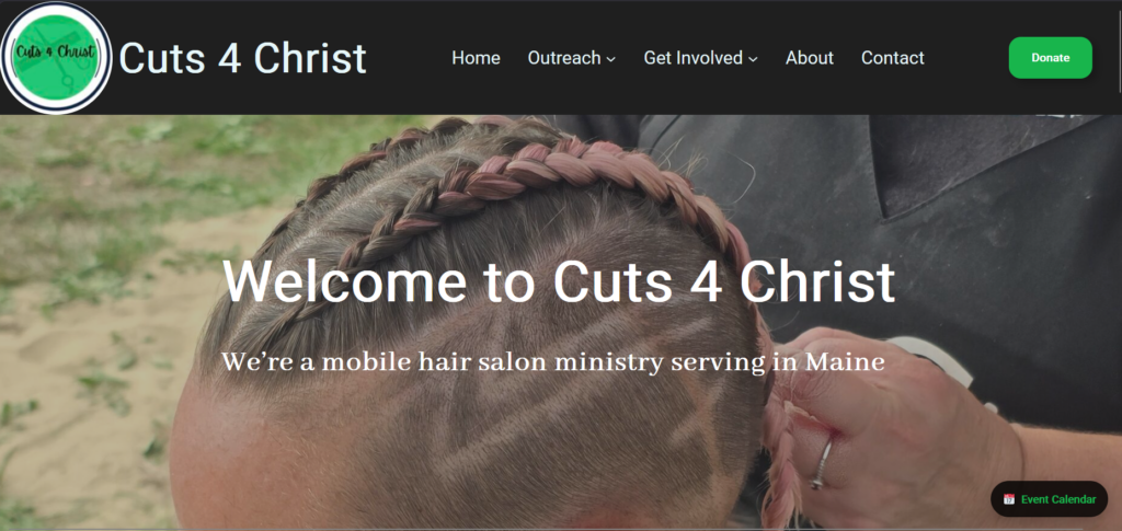 Cuts 4 Christ WordPress website after redesign
